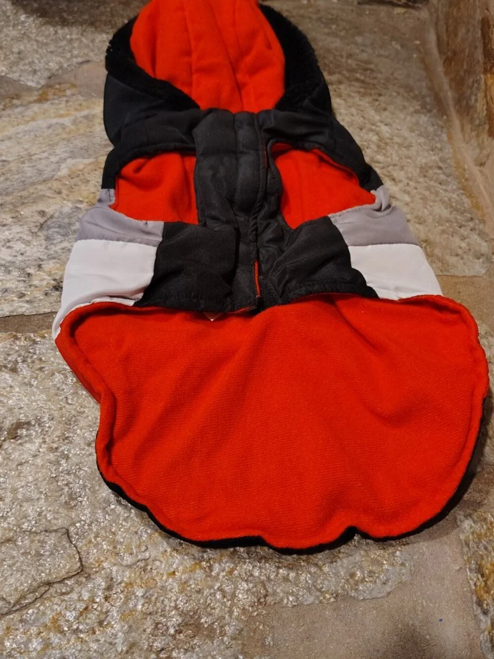 Hooded Winter Pet Jacket Size Medium Dog Cat Hoodie Velcro Warm Colorblock